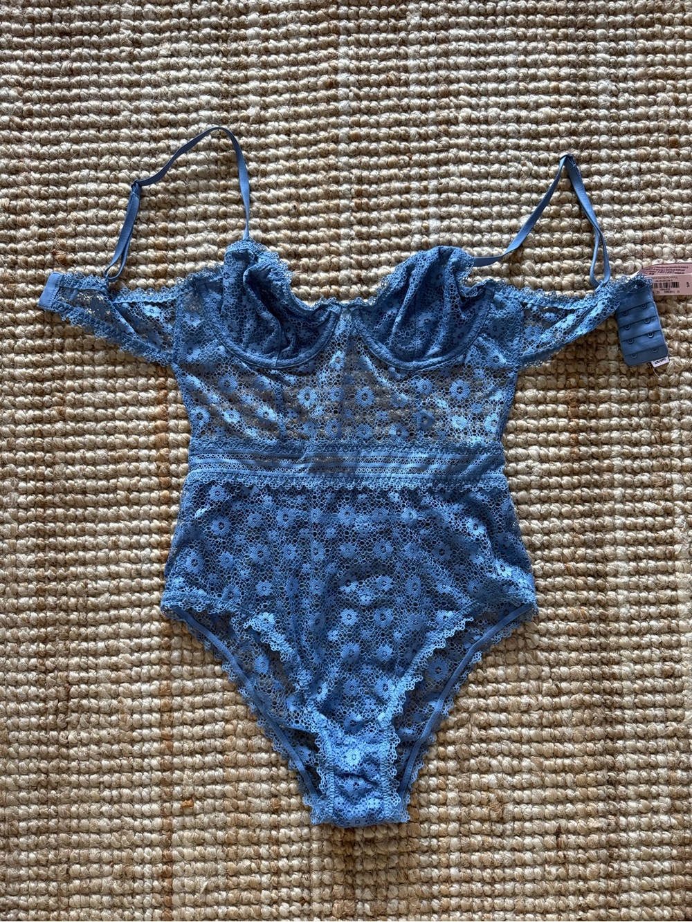 Victoria’s Secret Periwinkle Blue Lace Push Up Teddy Bodysuit - Size S/P NWT!